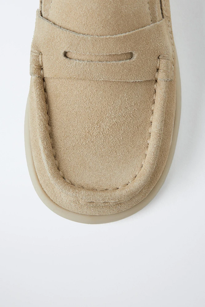 LEATHER SADDLE LOAFERS