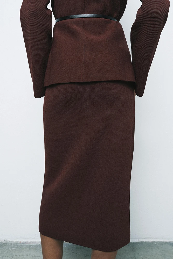 PLAIN KNIT PENCIL SKIRT