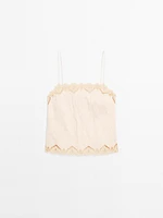 Flowing top with blonde lace detail