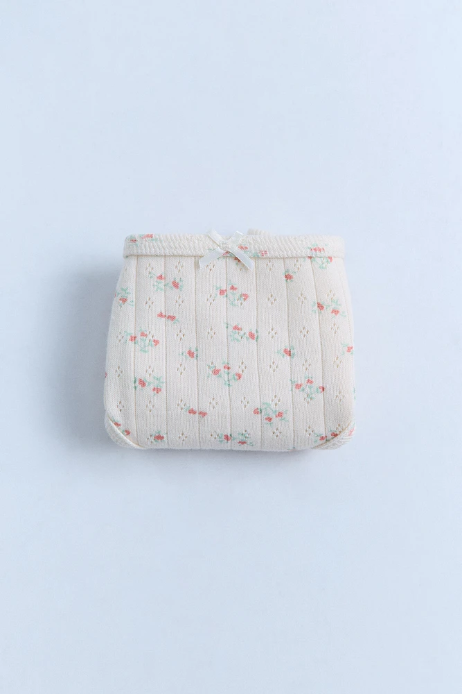 ZARA TIMELESS - THREE-PACK OF POINTELLE FLORAL UNDERWEAR