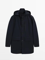 Cotton blend hooded parka