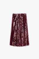 SEQUIN MIDI SKIRT