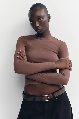 LONG SLEEVE COTTON MODAL T-SHIRT