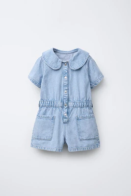 SHORT DENIM JUMPSUIT