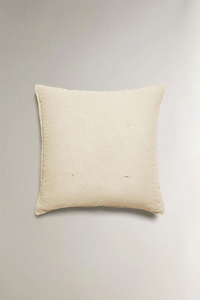 FADED-EFFECT LINEN PILLOW SHAM FOR QUILT