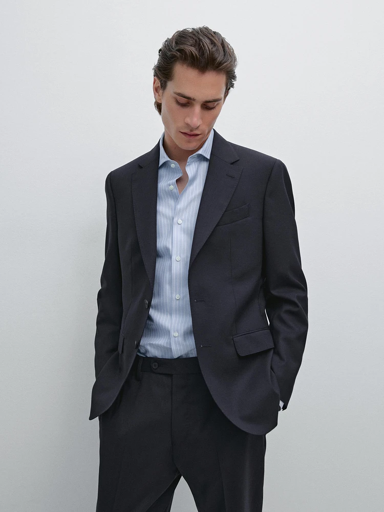 Veste de costume en laine mélangée