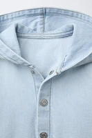 SURCHEMISE EN JEAN À CAPUCHE