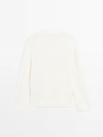 Cotton blend V-neck sweater