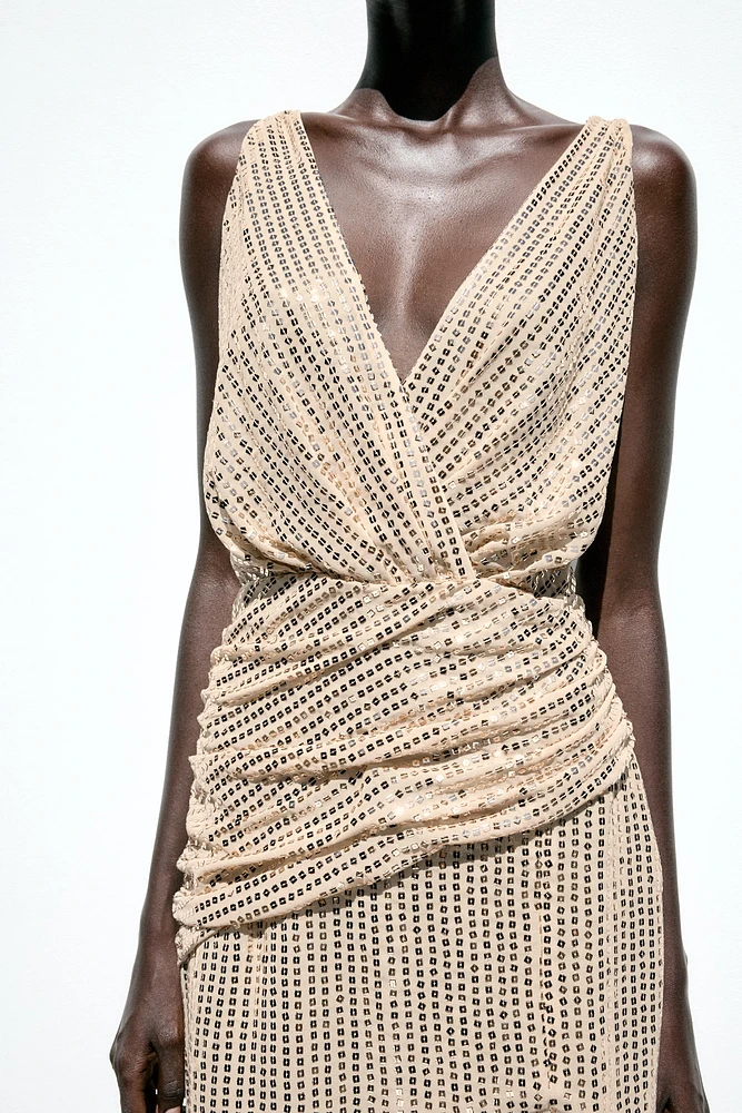 ROBE MIDI À SEQUINS