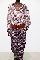 STUDDED LEATHER SASH BELT