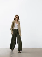 Cotton blend blazer with pockets