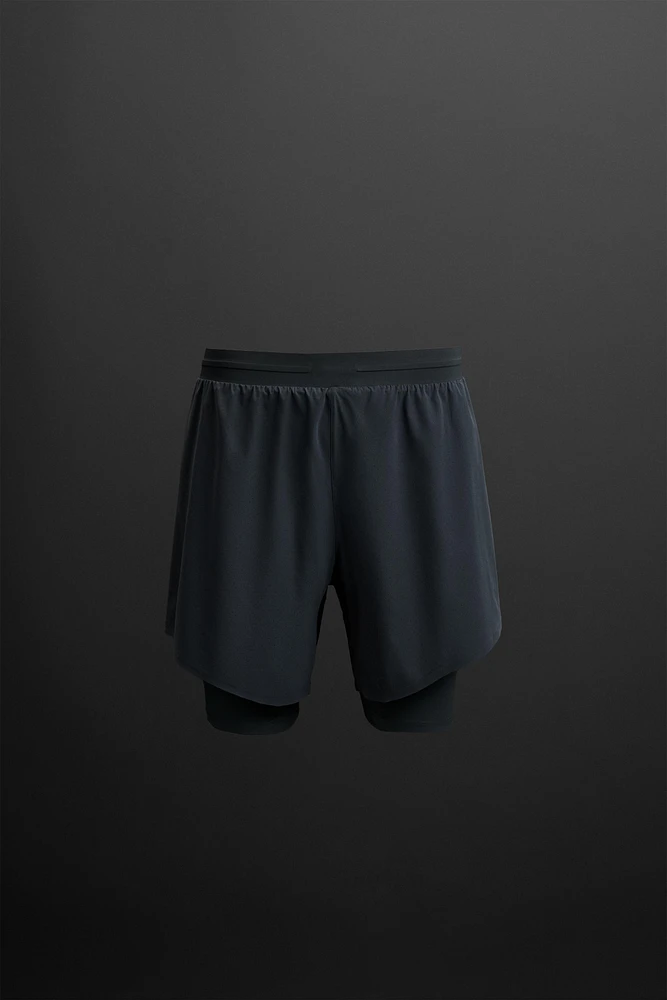 2-IN-1 PERFORATED SHORTS