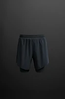 2-IN-1 PERFORATED SHORTS