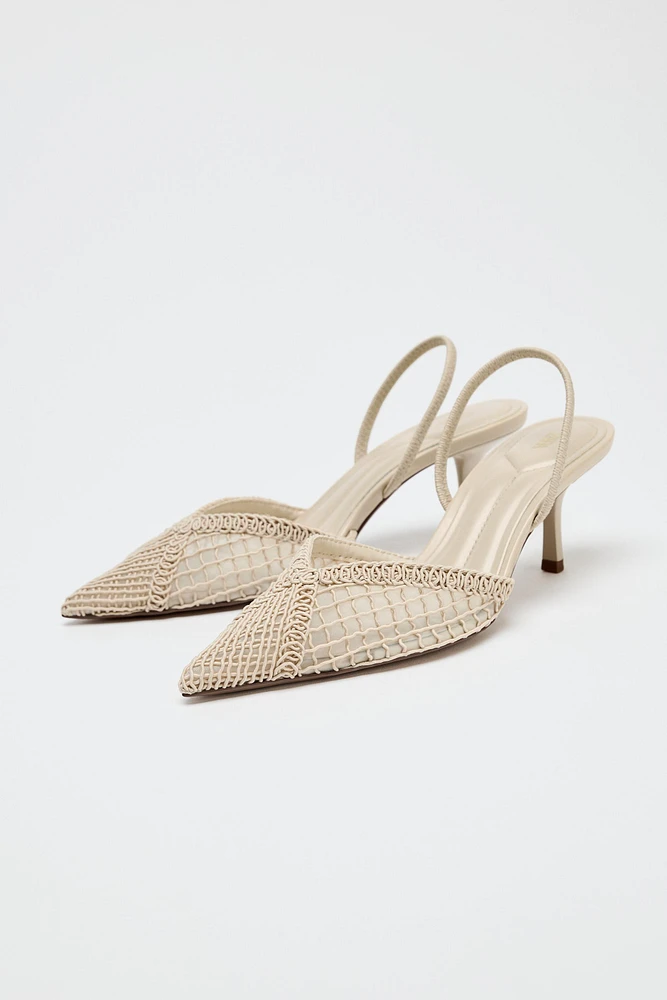 BRAIDED SLINGBACK HEELS