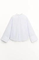 ZW COLLECTION MANDARIN COLLAR STRIPED SHIRT