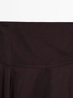 Satin midi skirt with yoke detail