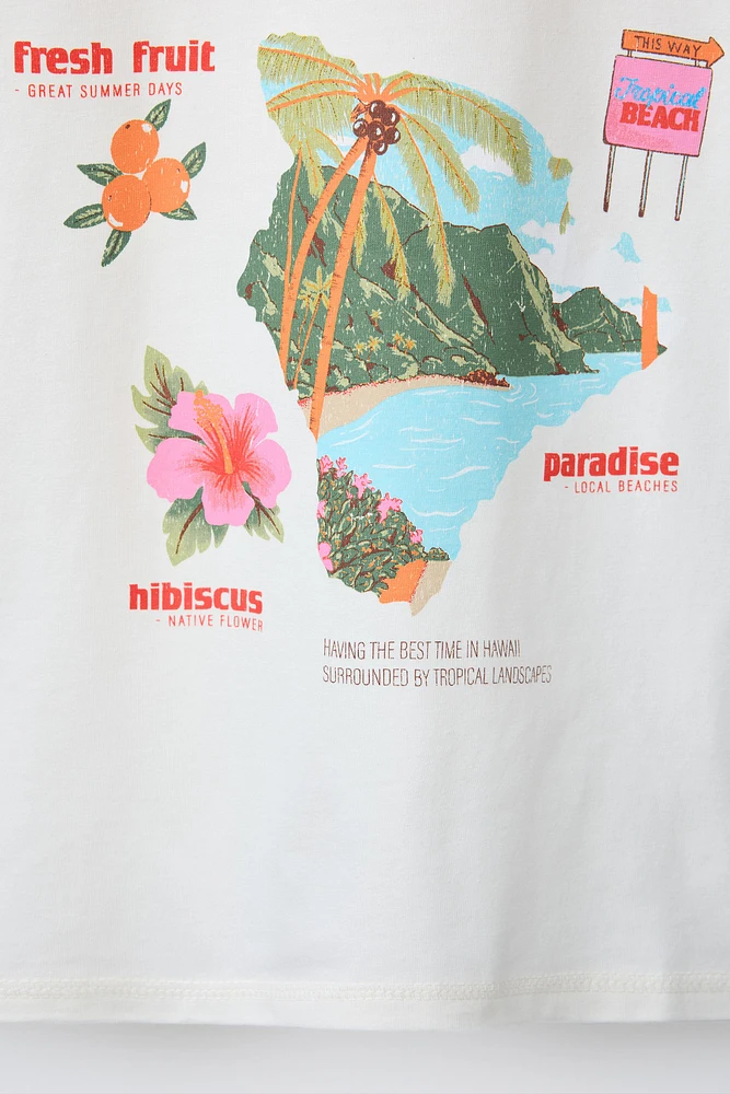 WASHED EFFECT TEXT T-SHIRT