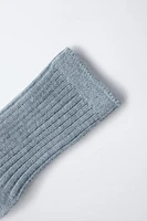 RIBBED COTTON AND SILK SOCKS