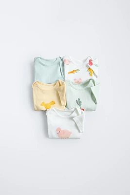 FIVE-PACK FARM BODYSUITS