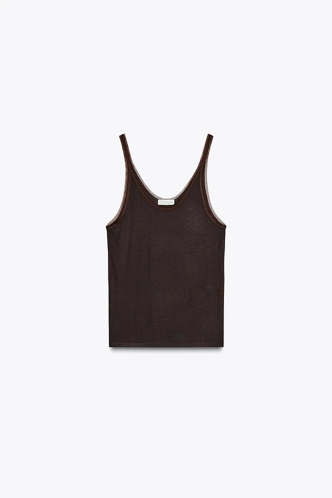 COMBINATION TULLE TOP