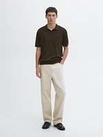 Short sleeve V-neck polo sweater