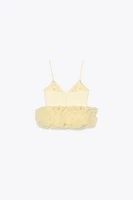 STRETCH TULLE VOLUMINOUS HEM TOP