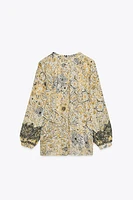 METALLIC THREAD PRINT BLOUSE