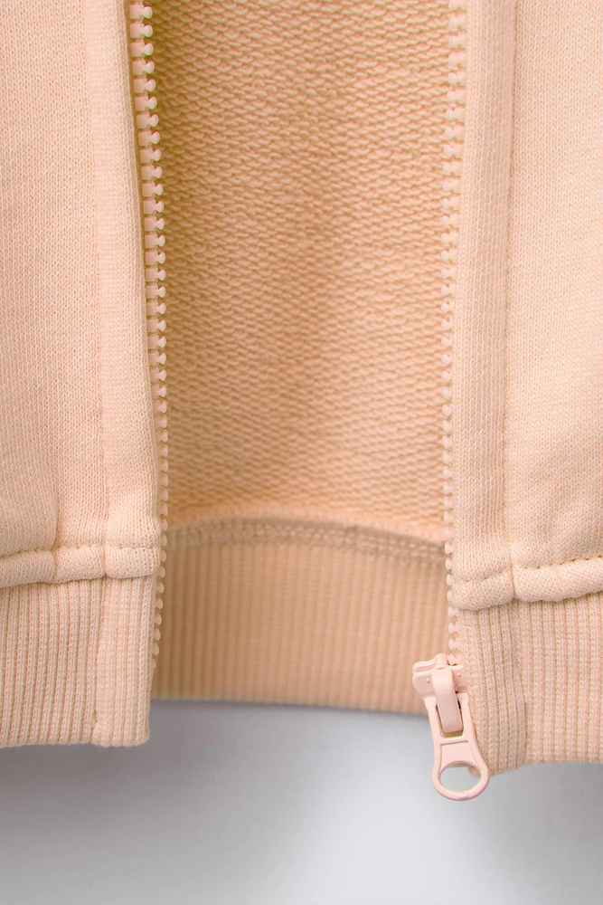 BASIC EMBROIDERED ZIP-UP SWEATSHIRT