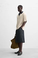 CONTRASTING KNIT POLO SHIRT