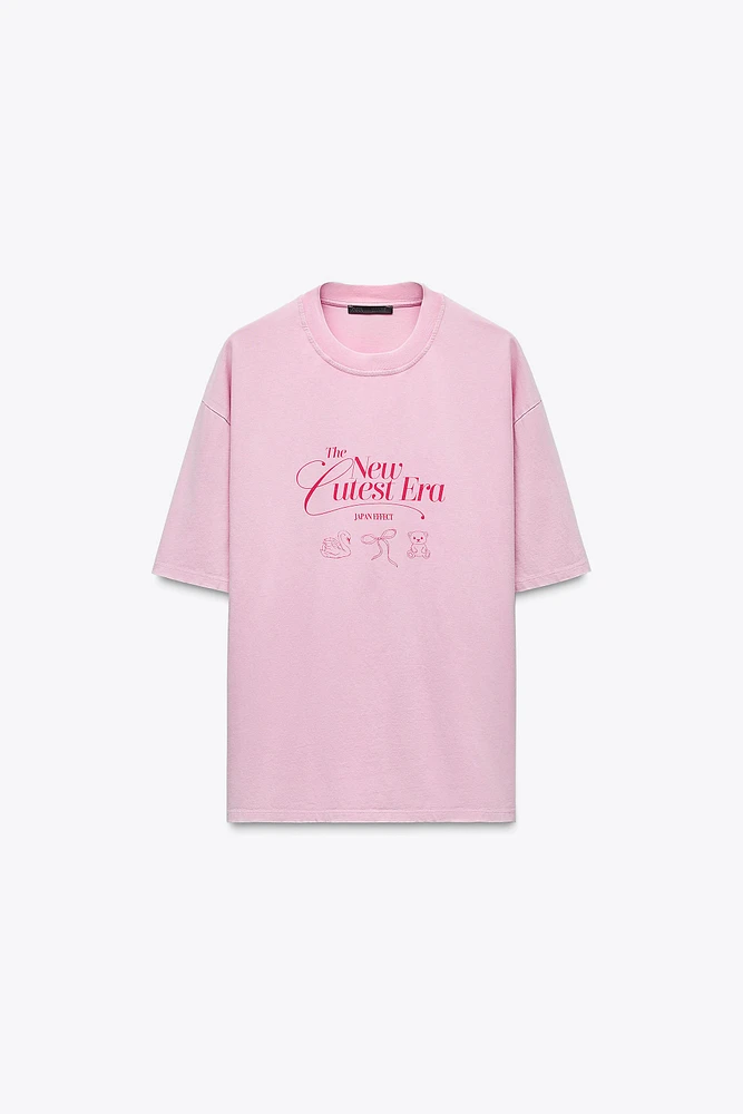 PRINTED WASHED EFFECT T-SHIRT