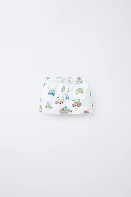 2-6 ANS/ BERMUDA DE BAIN VOITURES ET GLACES