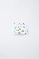 2-6 ANS/ BERMUDA DE BAIN VOITURES ET GLACES