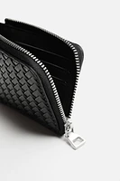 BRAIDED CARD HOLDER WITH ZIPPER