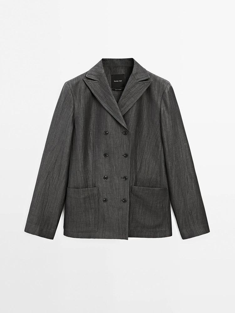 Veste de tailleur fluide en lin mélangé