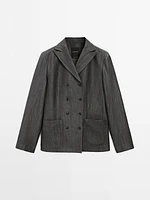 Veste de tailleur fluide en lin mélangé