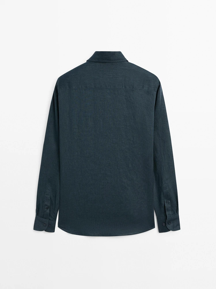 100% linen slim fit shirt