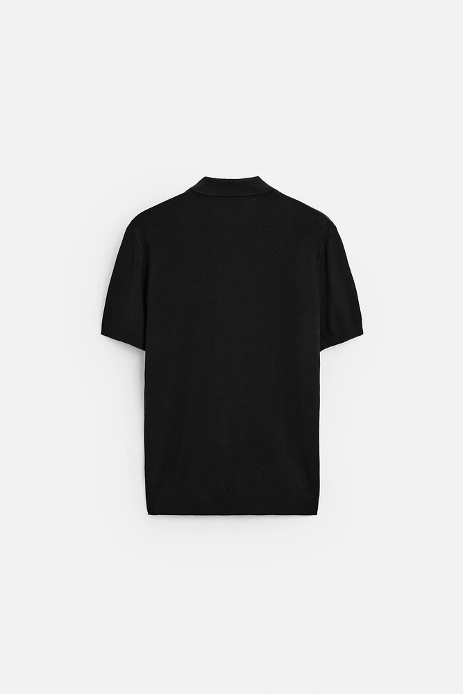 VISCOSE BLEND KNIT POLO SHIRT