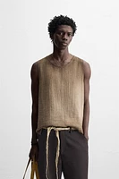 CRINKLED EFFECT TANK TOP
