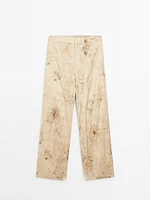 Pantalon droit fluide métallisé