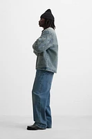CONTRAST COLLAR DENIM JACKET