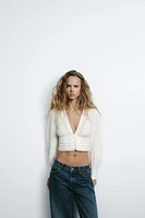 TEXTURED CROPPED SHIRT