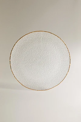 RAISED GLASS CHARGER WITH GOLD RIM