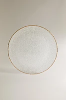 RAISED GLASS CHARGER WITH GOLD RIM