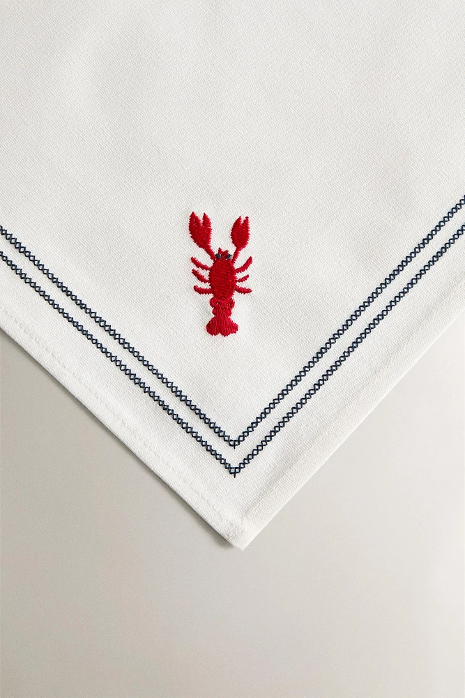 SET DE TABLE BRODERIE LANGOUSTE