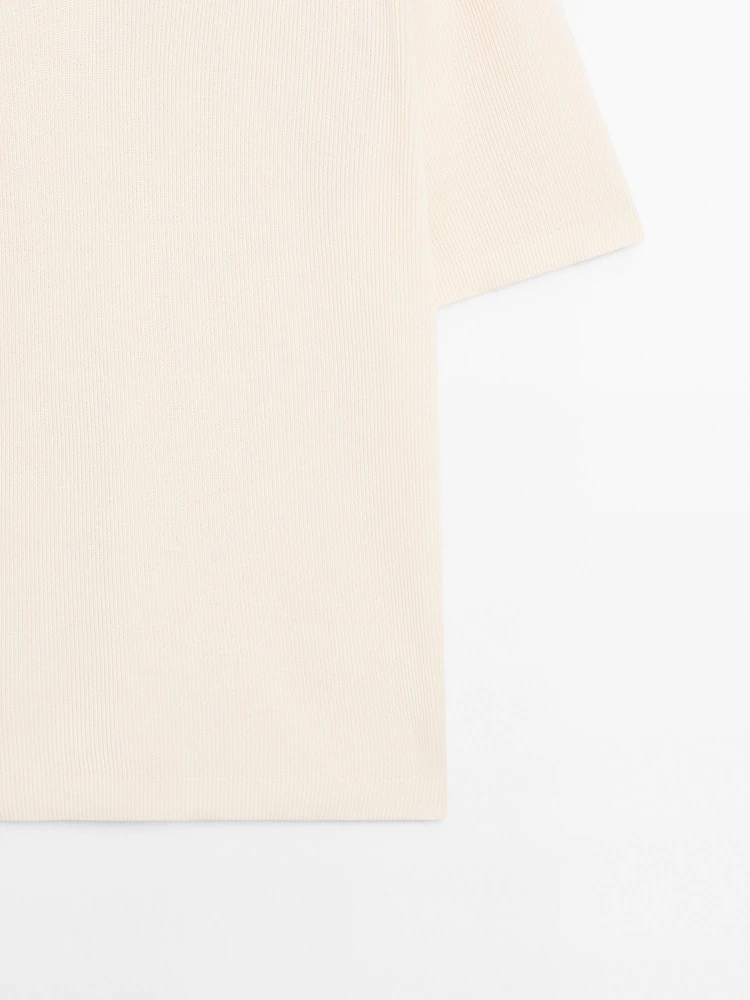Mercerised cotton short sleeve polo shirt