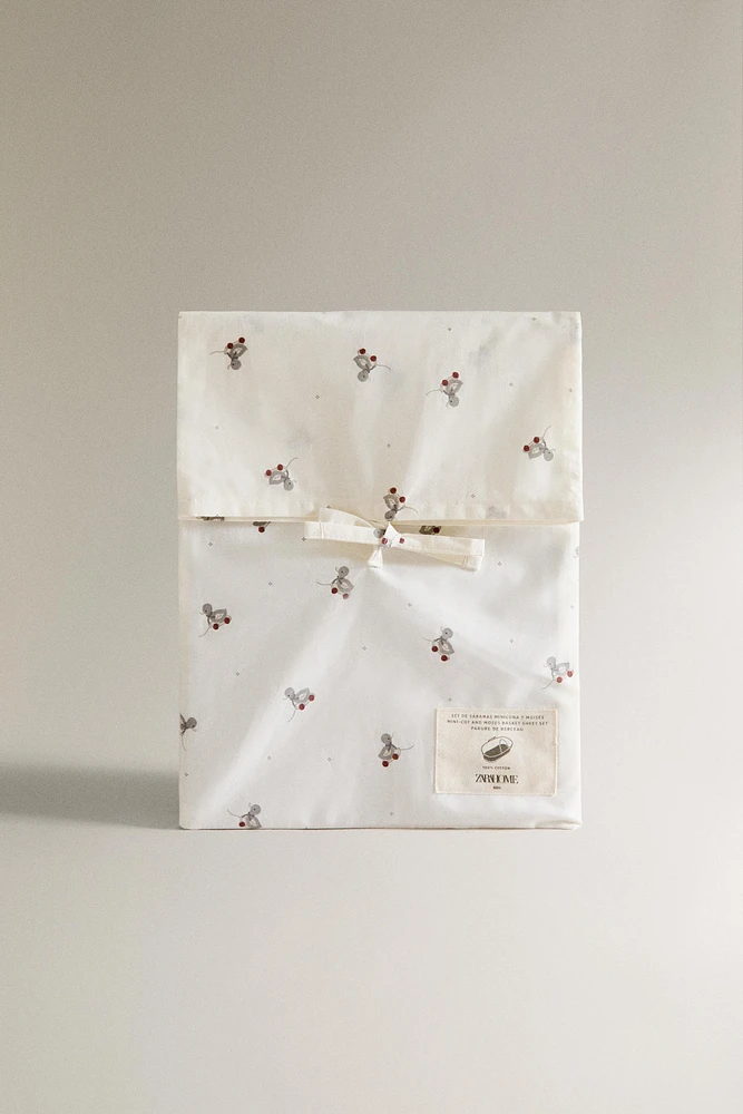ENSEMBLE DE DRAPS MINI-LIT BÉBÉ PETIT CANARD