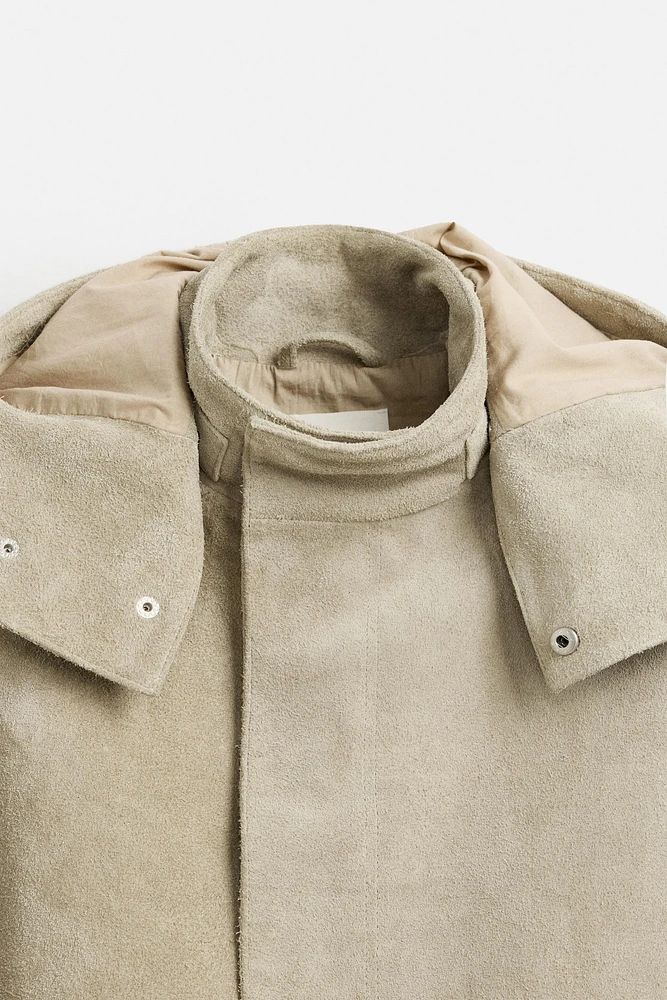 LIMITED EDITION SUEDE LEATHER HOODED JACKET