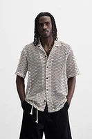 OPEN-WEAVE TEXTURED SHIRT