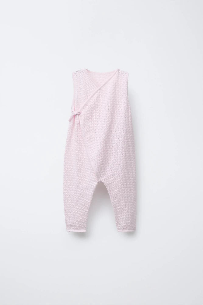 OPEN KNIT LONG JUMPSUIT