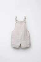 LINEN AND COTTON OVERALL SHORTS